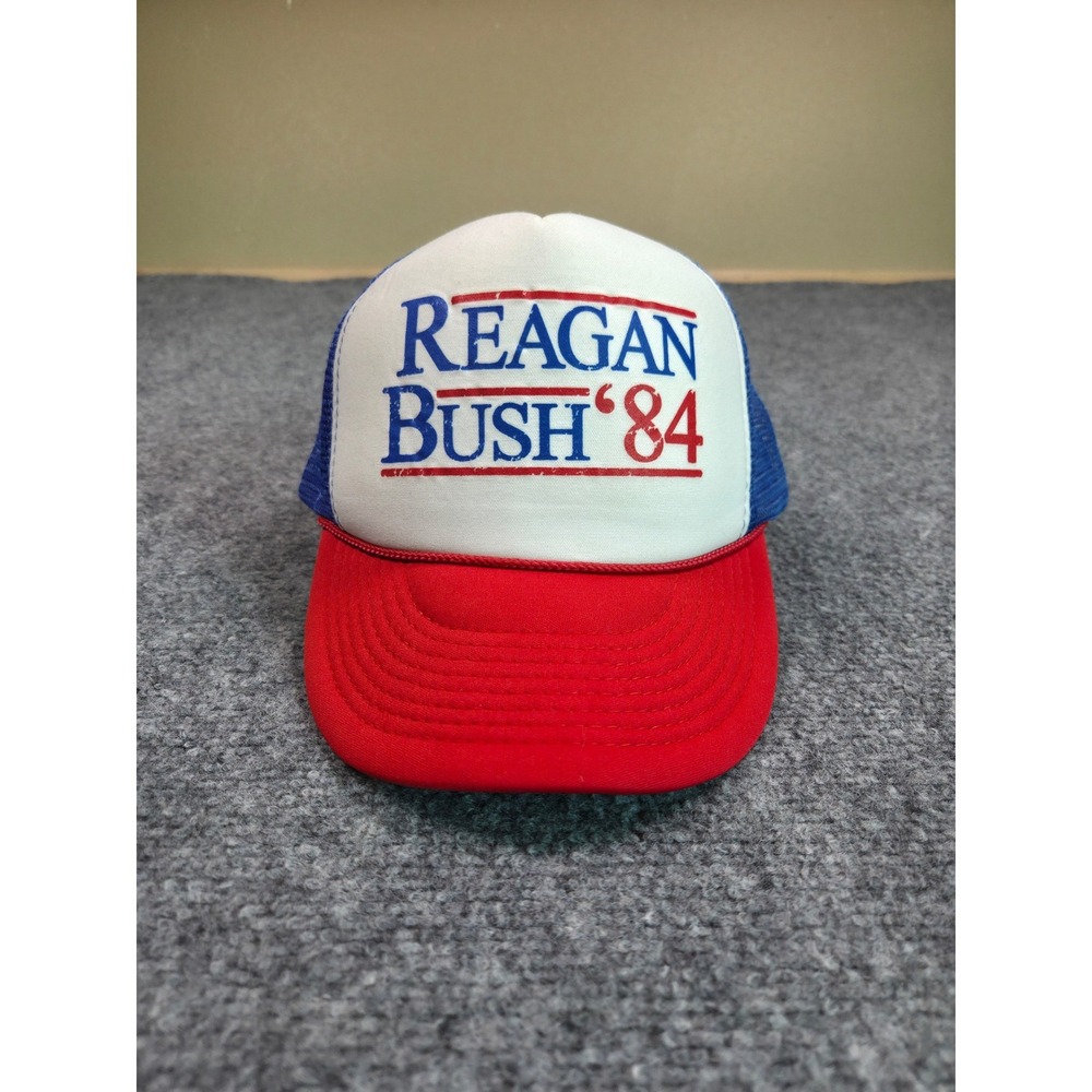 Reagan Bush 84 Reproduction Trucker Hat OSFA Cobra Red White Blue Snapback